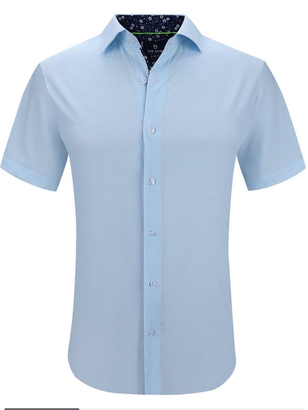 Tom Baine Light Blue Short Sleeve Button-Down Shirt Size Large NWT